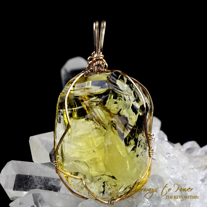 Dynamic Heliodor Andara Crystal Pendant 14k 'Divine Will'