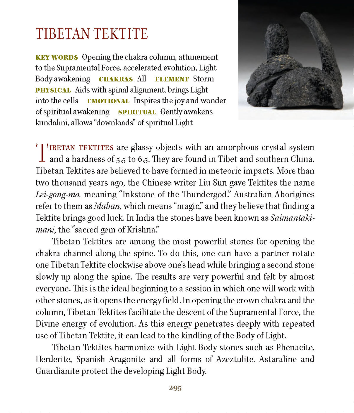 Tibetan tektite Crystal properties