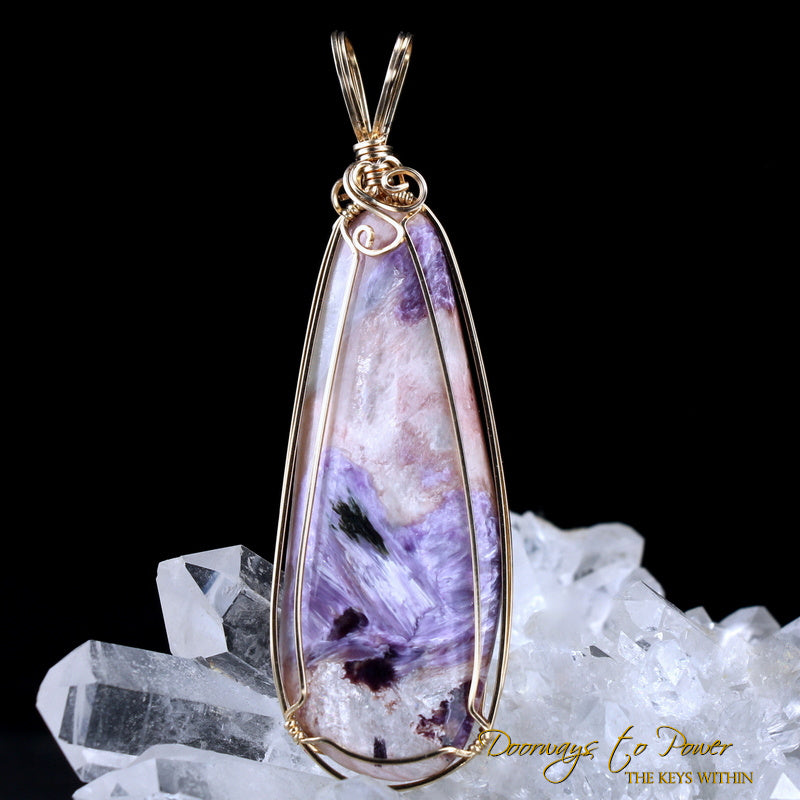 Charoite Crystal Pendant 14k