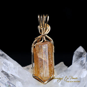 Imperial Gold Topaz Crystal Pendant 14k