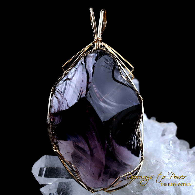 Merlin Purple Andara Pendant 'Alchemist' Between Worlds 14k