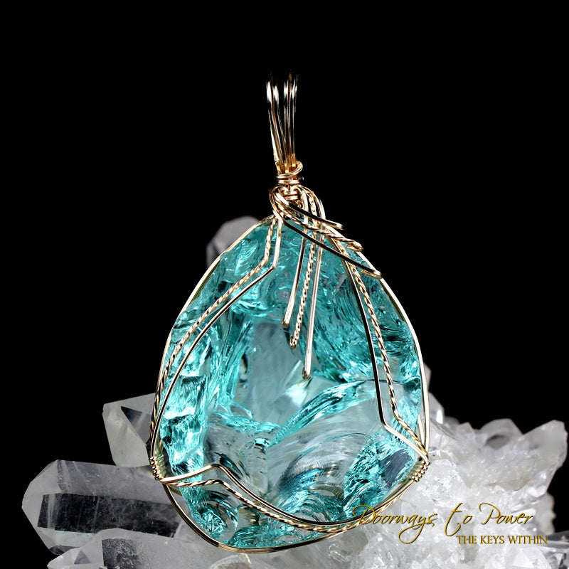 Aqua Serenity Andara Pendant 14k 'Atlantean Hologram' Ultra Rare 1995