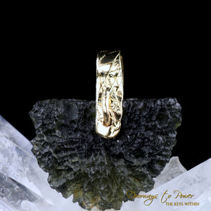 14k Moldavite Tektite Light Language Pendant 