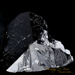 Black Tourmaline Etched Record Keeper Crystal Cannon 'Armor Grid'