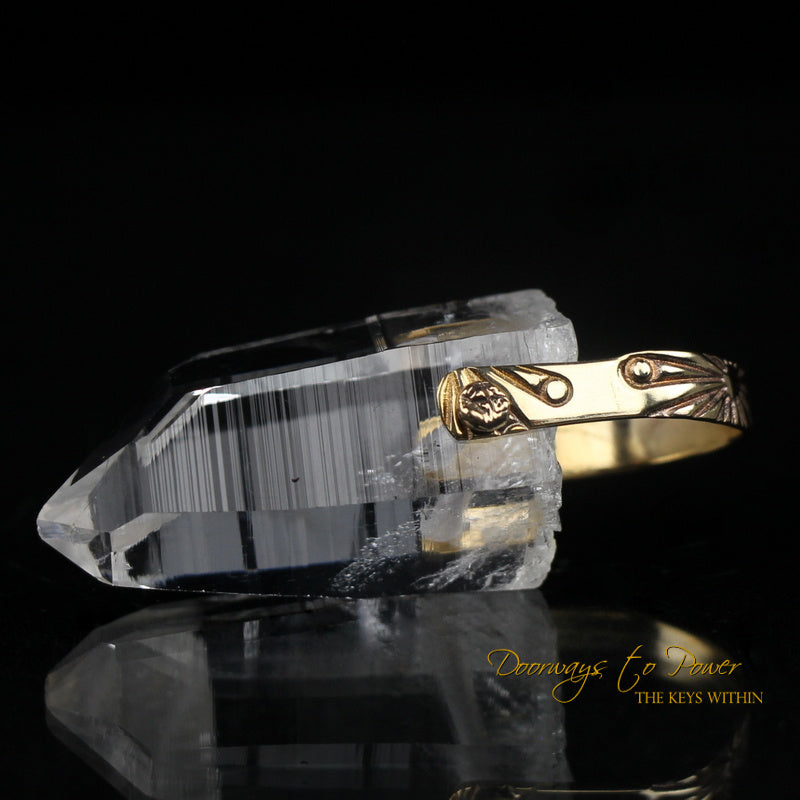  Lemurian Light Language Crystal Pendant 14k