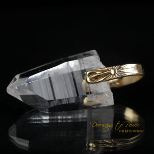  Lemurian Light Language Crystal Pendant 14k