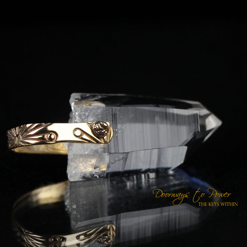  Lemurian Light Language Crystal Pendant 14k