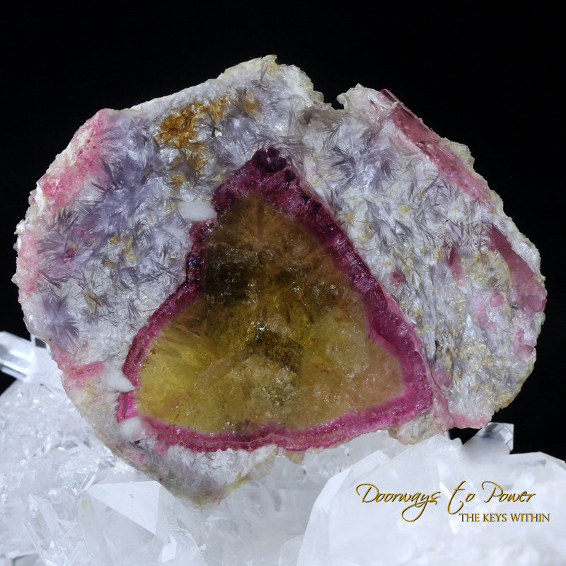Amazing Pink & Yellow Tourmaline Crystal Slice 'Collectors Quality'