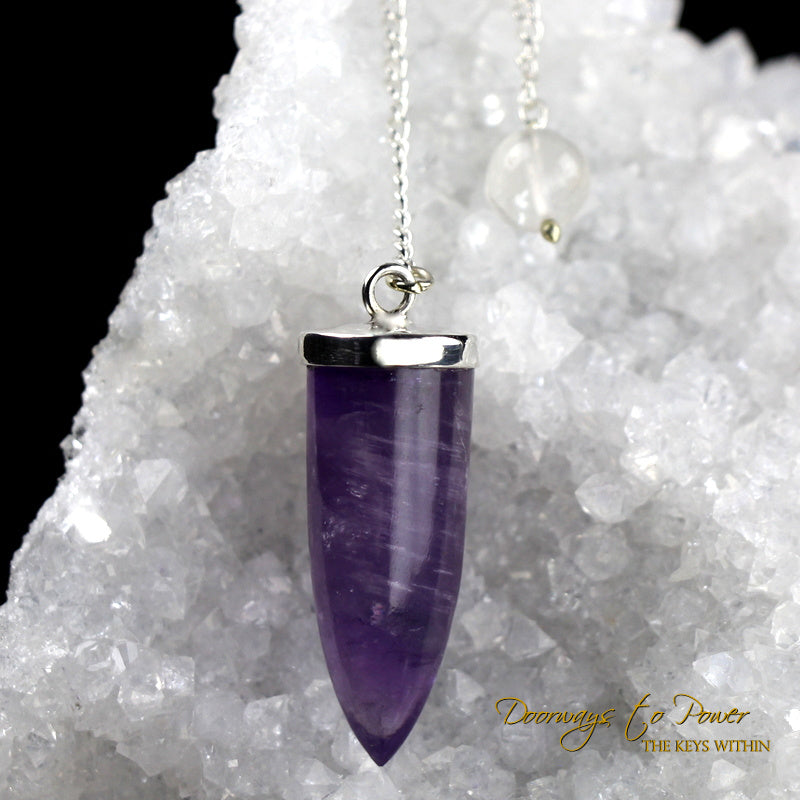 Amethyst Crystal Pendulum SS