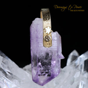 Amethyst Light Language Penetrator Quartz Pendant Record Keeper™ 14k