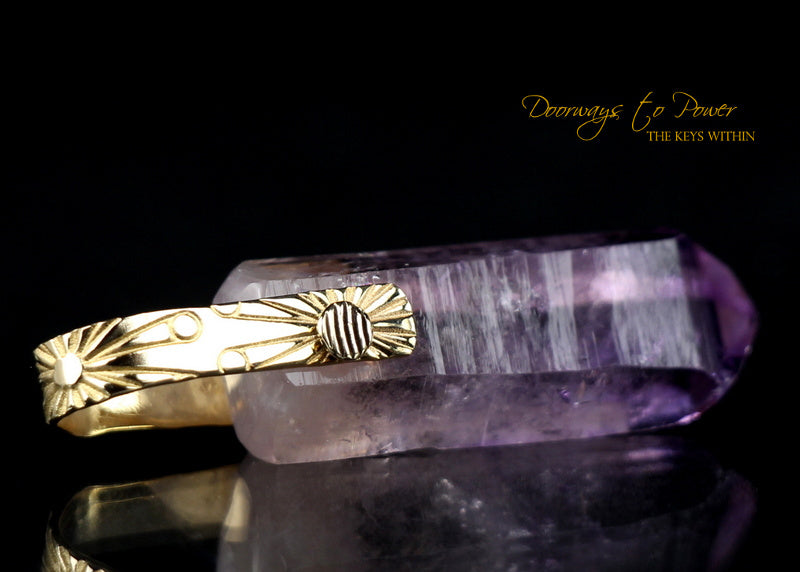 Amethyst Light Language Record Keeper Pendant™ 14k 