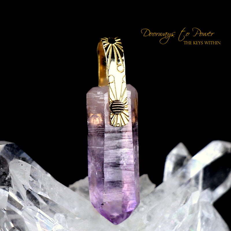 Amethyst Light Language Record Keeper Pendant™ 14k 