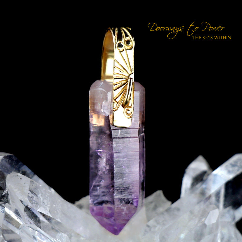 Amethyst Light Language Record Keeper Pendant™ 14k 