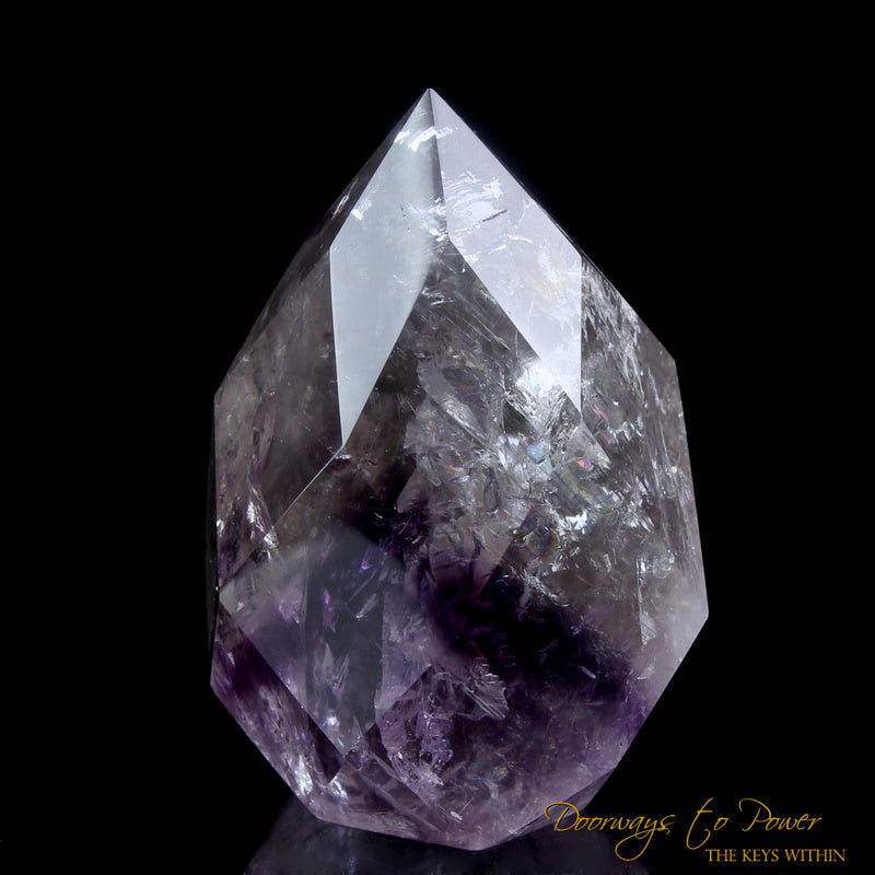 Amethyst Phantom Faceted Quartz Crystal Sculpture