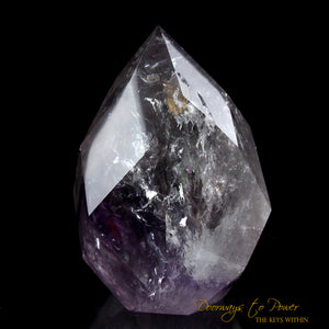 Amethyst Phantom Faceted Quartz Crystal Sculpture