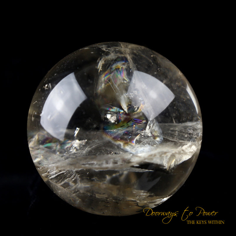 Ancient Golden Lemurian Manifestation Quartz Crystal Sphere