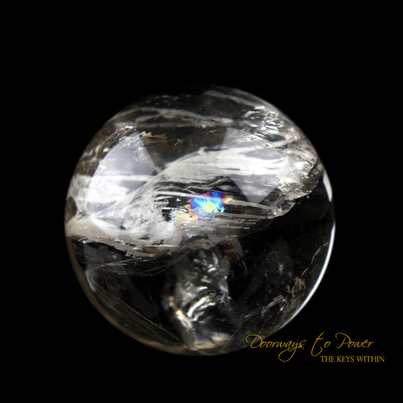 Ancient Golden Lemurian Manifestation Quartz Crystal Sphere