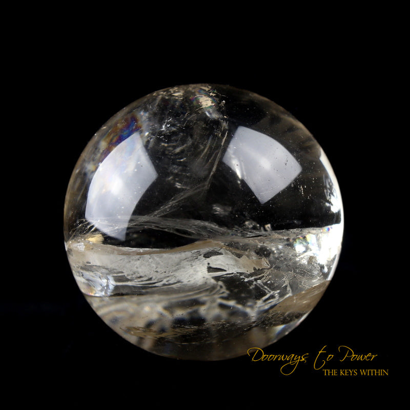 Ancient Golden Lemurian Manifestation Quartz Crystal Sphere