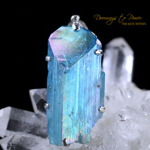 Aqua Aura Danburite Synergy 12 Crystal Pendant
