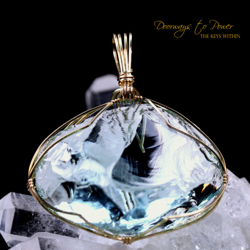 Aqua Serenity Andara Pendant 14k 'Atlantean Hologram'