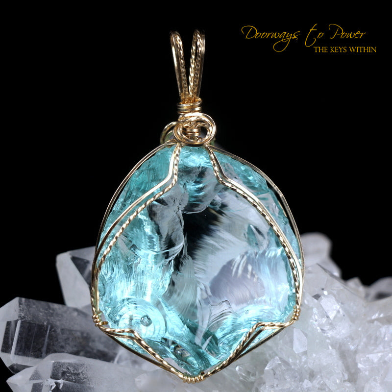 Aqua Serenity Andara Pendant 14k 'Atlantean Hologram'