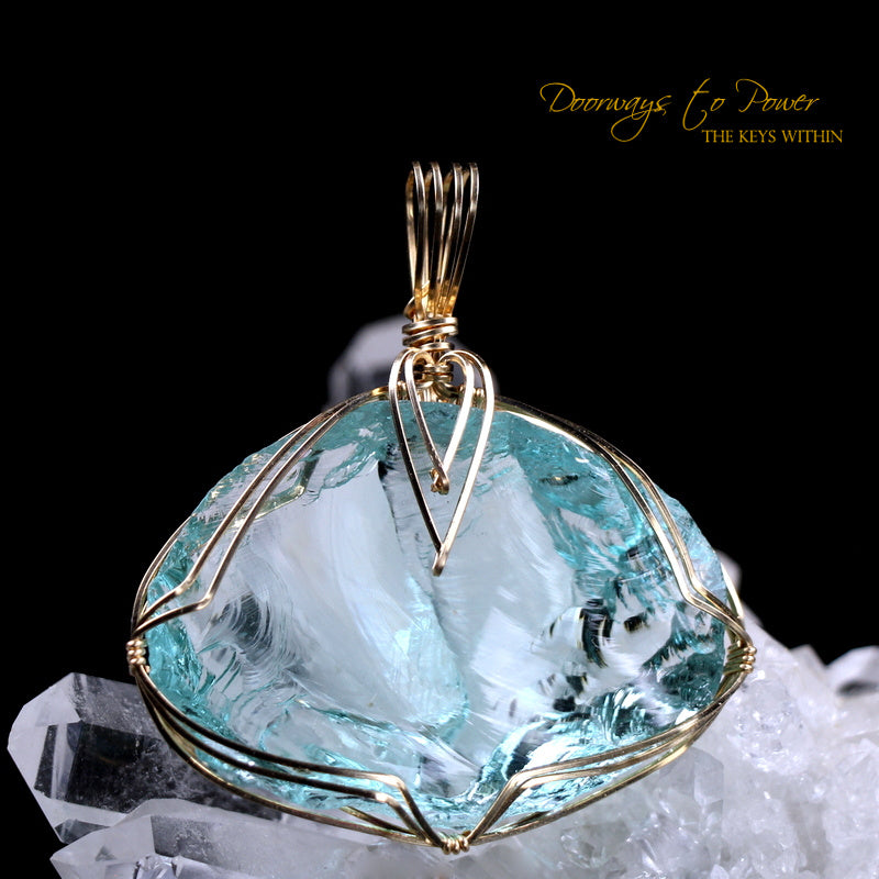 Aqua Serenity Andara Pendant 14k 'Atlantean Hologram'