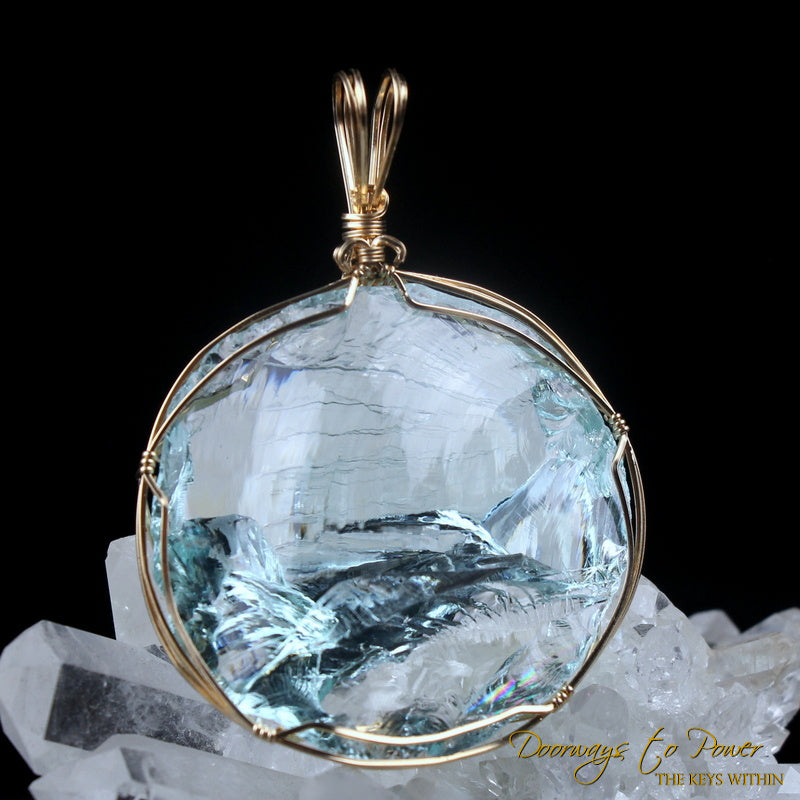 Aqua Serenity Andara Pendant 14k 'Atlantean Hologram' 