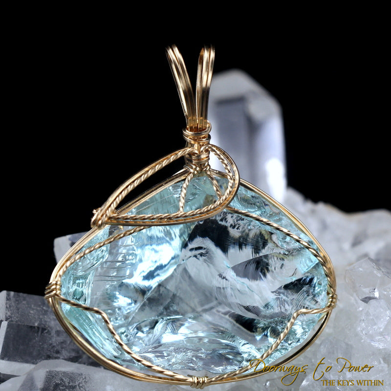 Aqua Serenity Andara Pendant 14k 'Atlantean Hologram' 