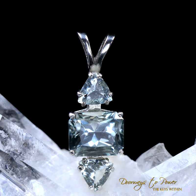 Aqua Serenity Monatomic Andara Crystal Pendant SS