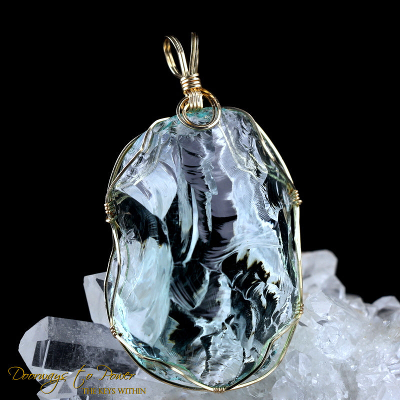 Aqua Serenity Andara Pendant 14k 'Atlantean Hologram'