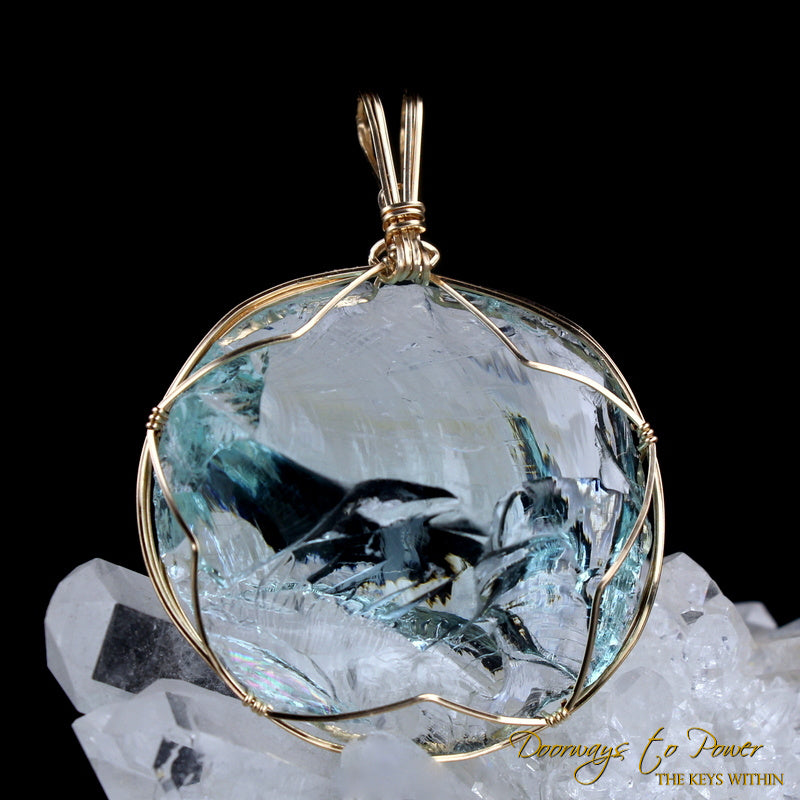 Aqua Serenity Andara Pendant 14k 'Atlantean Hologram' 