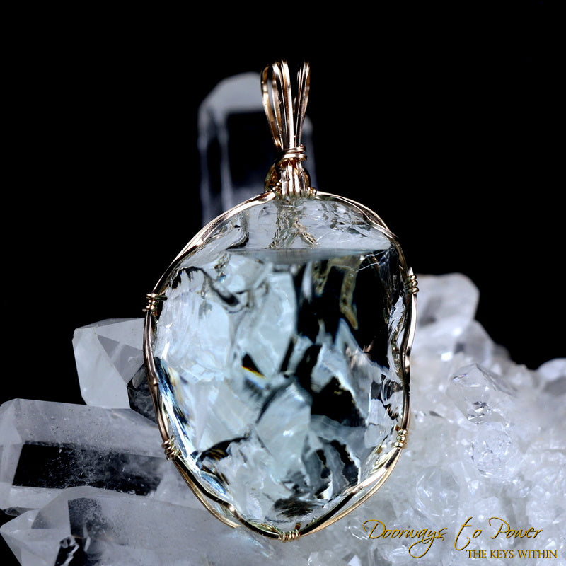 Aqua Serenity Andara Pendant 14k 'Atlantean Hologram'