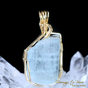 Aquamarine Crystal Pendant 14k