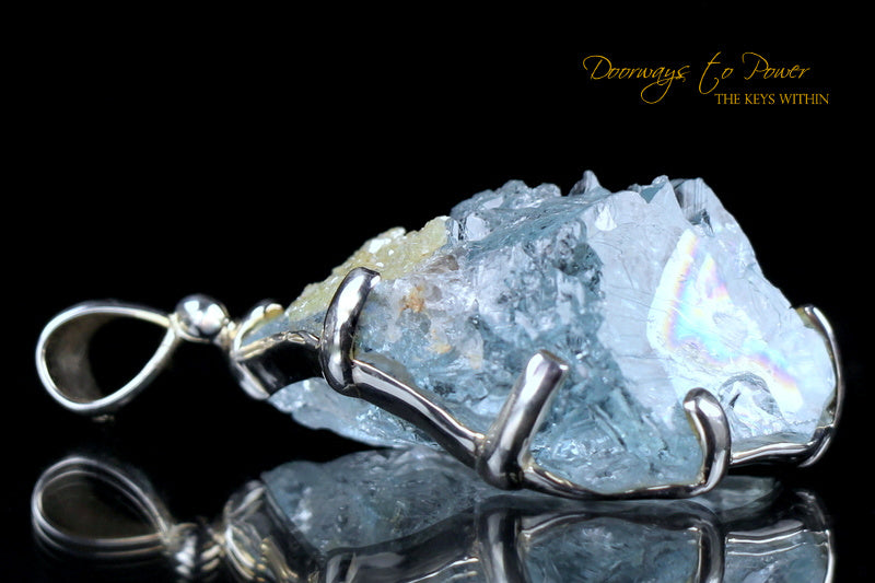 Aquamarine Crystal Pendant SS