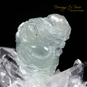 Aquamarine Dragon Crystal Carving