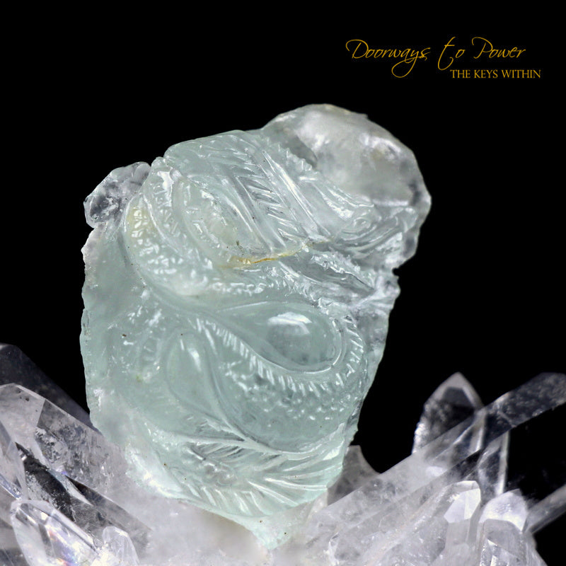 Aquamarine Dragon Crystal Carving