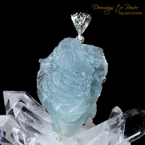 Aquamarine Dragon Crystal Pendant