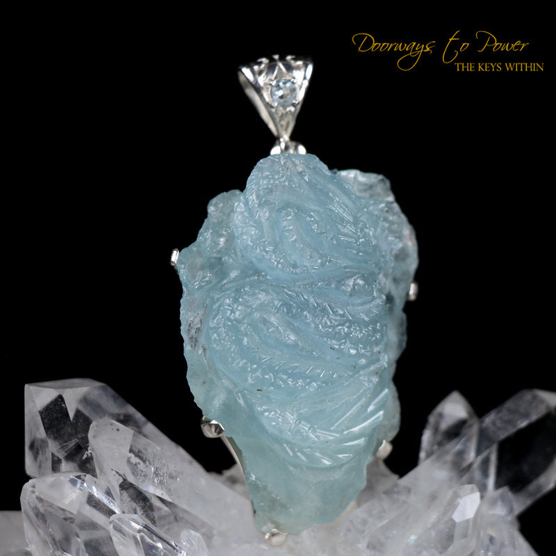 Aquamarine Dragon Crystal Pendant