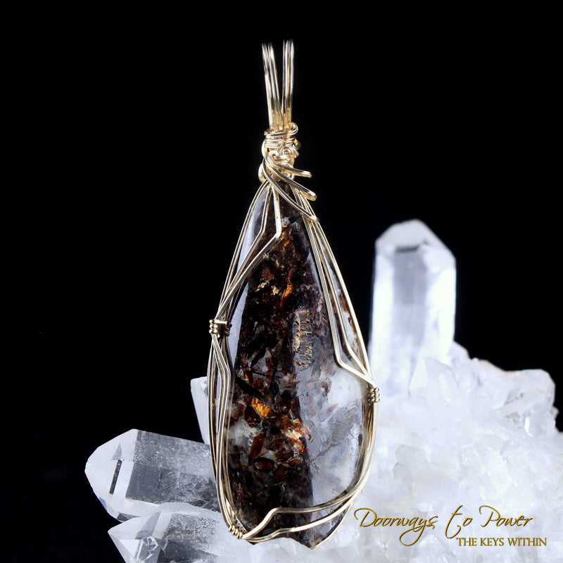 Astrophyllite Crystal Pendant 14k