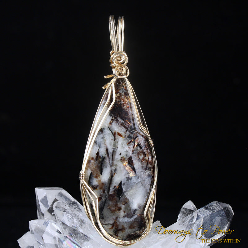 Astrophyllite Crystal Pendant 14k