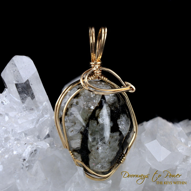 Azozeo Phenacite Crystal Pendant in 14k