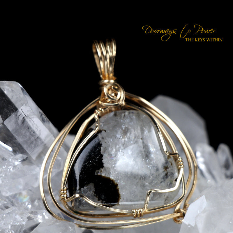 Azozeo Phenacite Crystal Pendant in 14k Gold