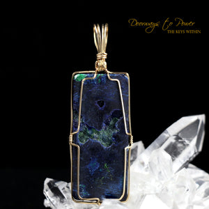Azurite Malachite Crystal Pendant 14k