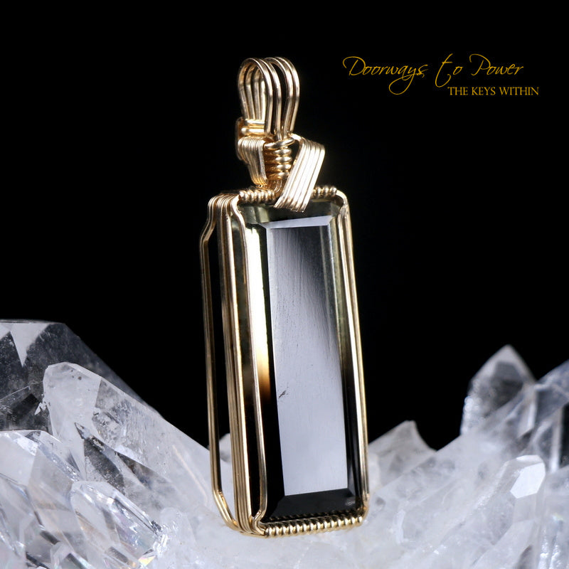 Bi Color Citrine Crystal Pendant 14k 