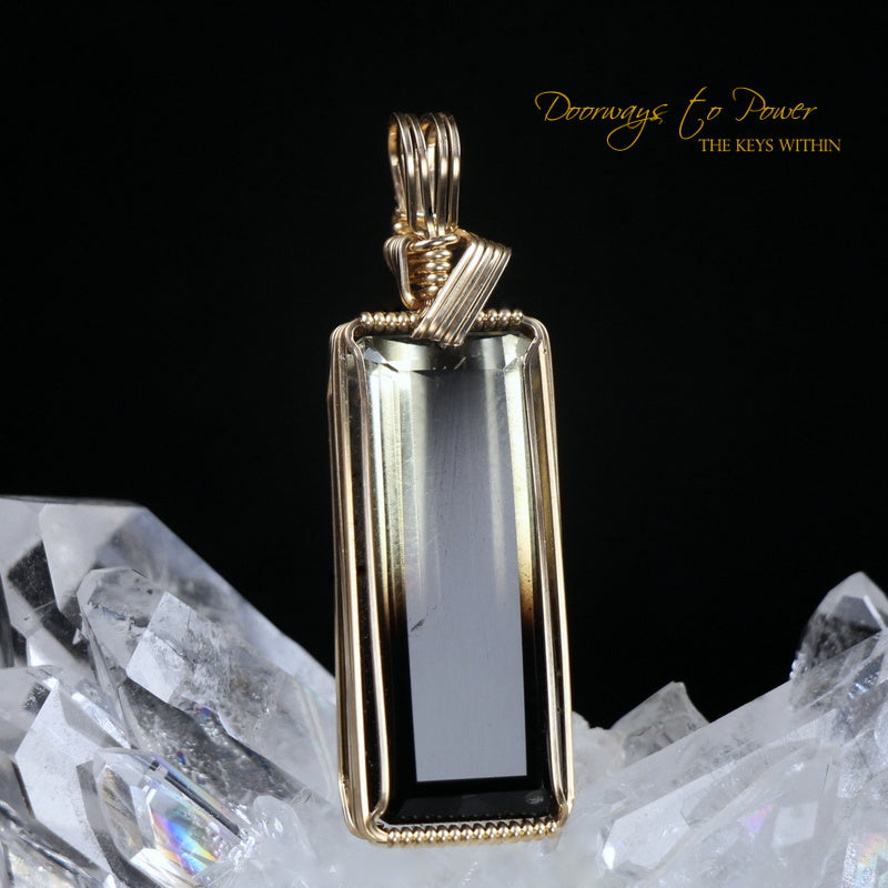 Bi Color Citrine Crystal Pendant 14k 