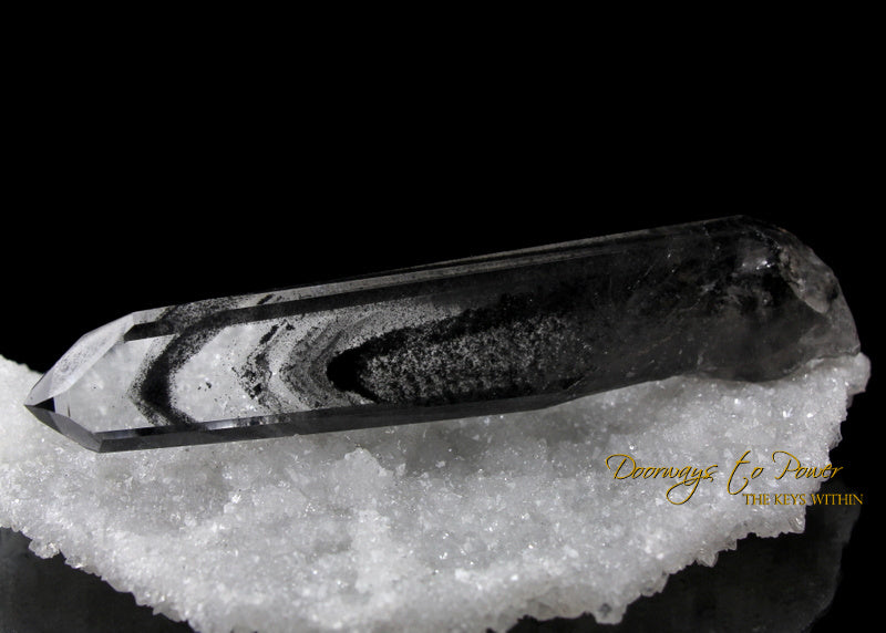 Black Phantom Lemurian Quartz Master Crystal Wand 'The Protector'