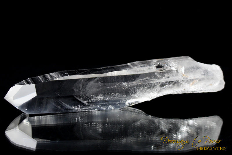 Black Phantom Lemurian Quartz DOW Record Keeper Crystal Wand