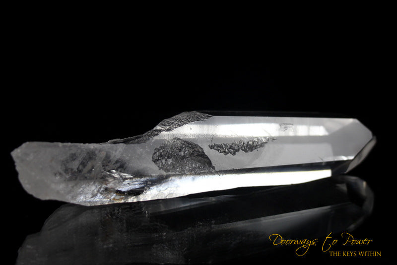 Black Phantom Lemurian Quartz DOW Record Keeper Crystal Wand