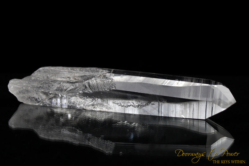 Black Phantom Lemurian Quartz DOW Record Keeper Crystal Wand