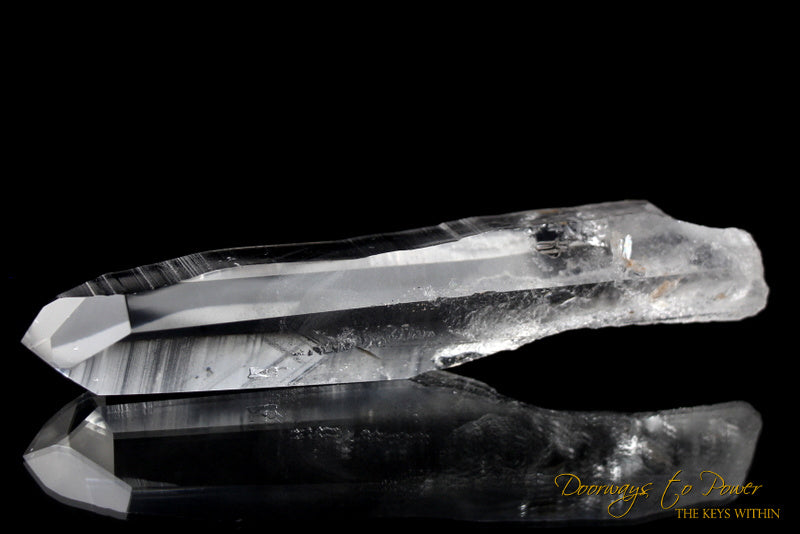 Black Phantom Lemurian Quartz DOW Record Keeper Crystal Wand